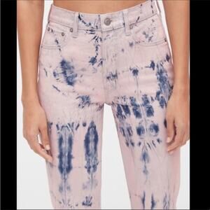 GAP Cheeky Straight Crop Jeans 8 29 tie dye blush pink blue high rise button fly